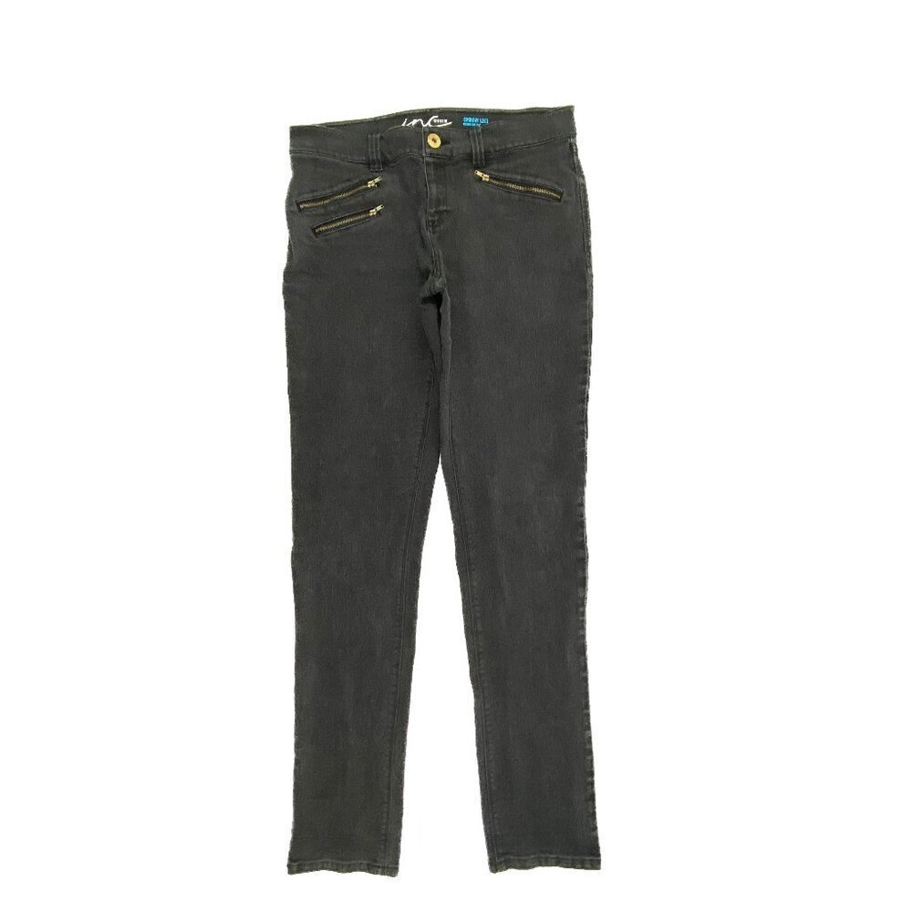 INC Skinny Leg Regular Fit Zipper Pockets Women's size 10 Black Denim Jeans